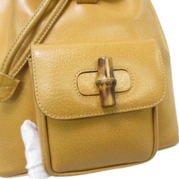 Gucci Backpack Bamboo 003-2034-0030 Light Brown Leather Old main image 9
